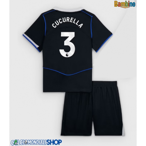 Maglie da calcio Chelsea Marc Cucurella #3 Terza Maglia Bambino 2025-26 Manica Corta + Pantaloni corti)